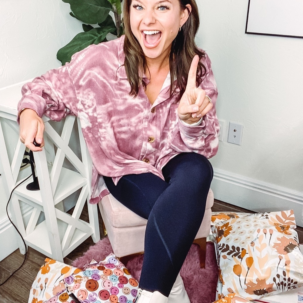 Tie Dye Fleece Button Up - Picture 3 of 4